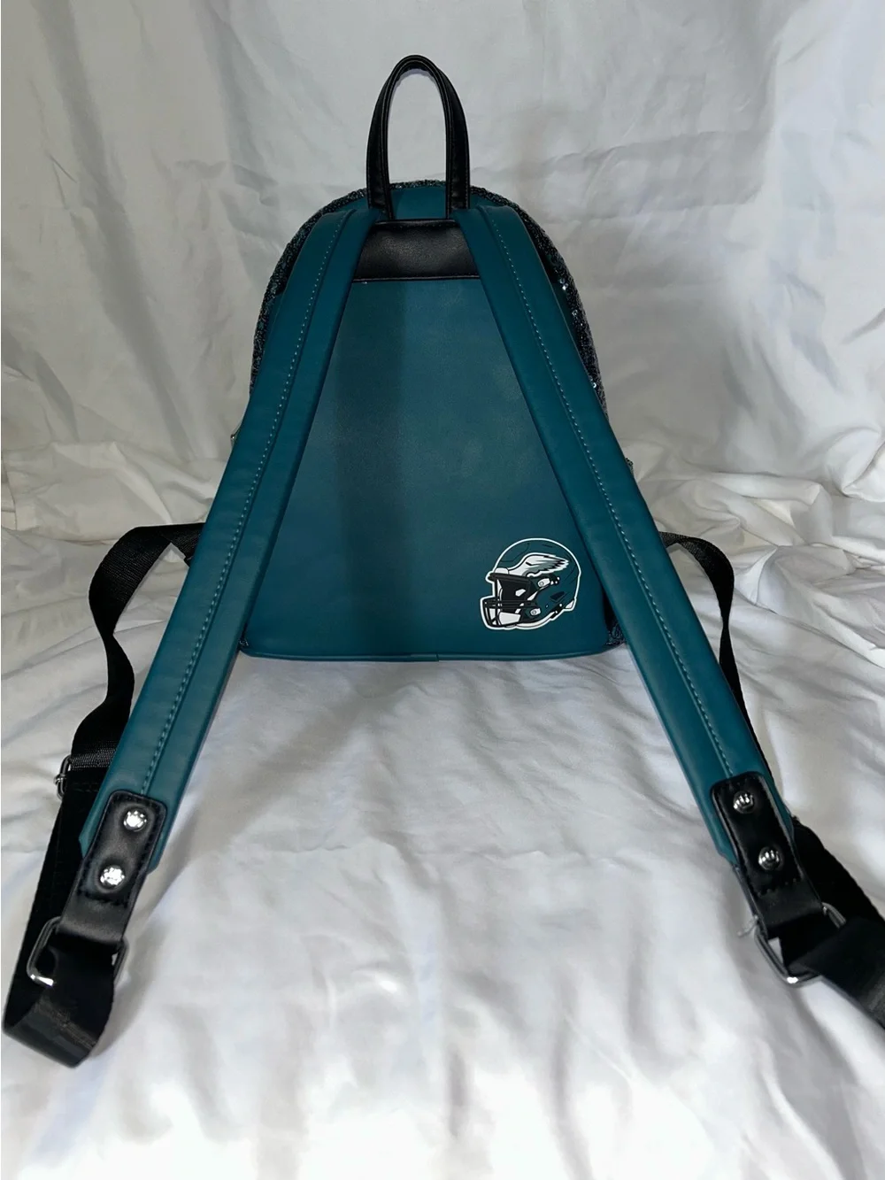 NFL Eagles Sequin Mini Backpack in Philadelphia Eagles Green and Black